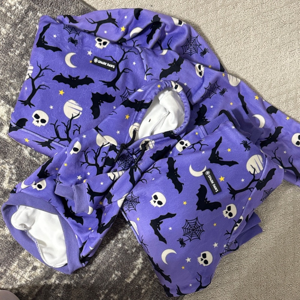 SPARKPAWS Purple Halloween Hoodie Set